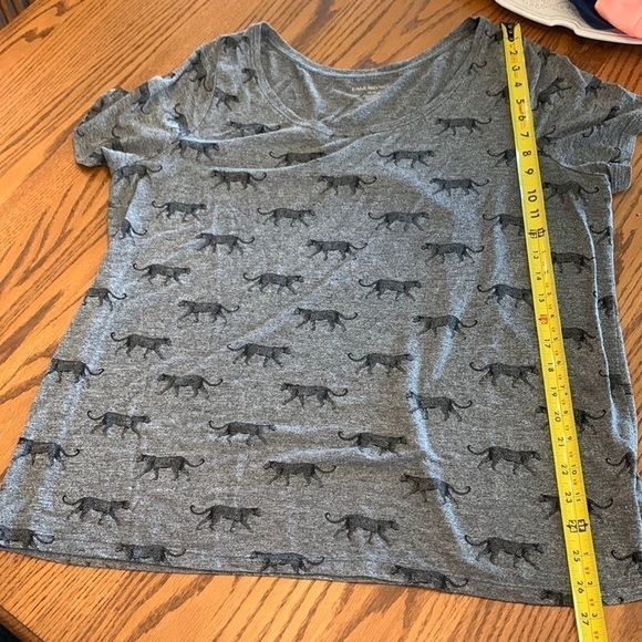 Lane Bryant 18/20 leopard print T-Shirt long line short sleeve heather grey - Picture 12 of 12